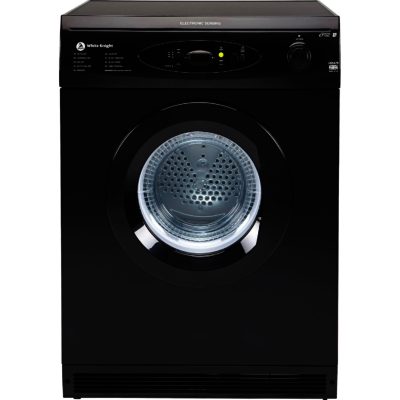 White Knight C86A7B Multifunction Sensing 7kg Vented Tumble Dryer in Black White Knight C86A7B Multifunction Sensing 7kg Vented Tumble Dryer in Black